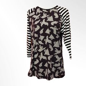 LulaRoe Ghost Print 3/4 Sleeve Top